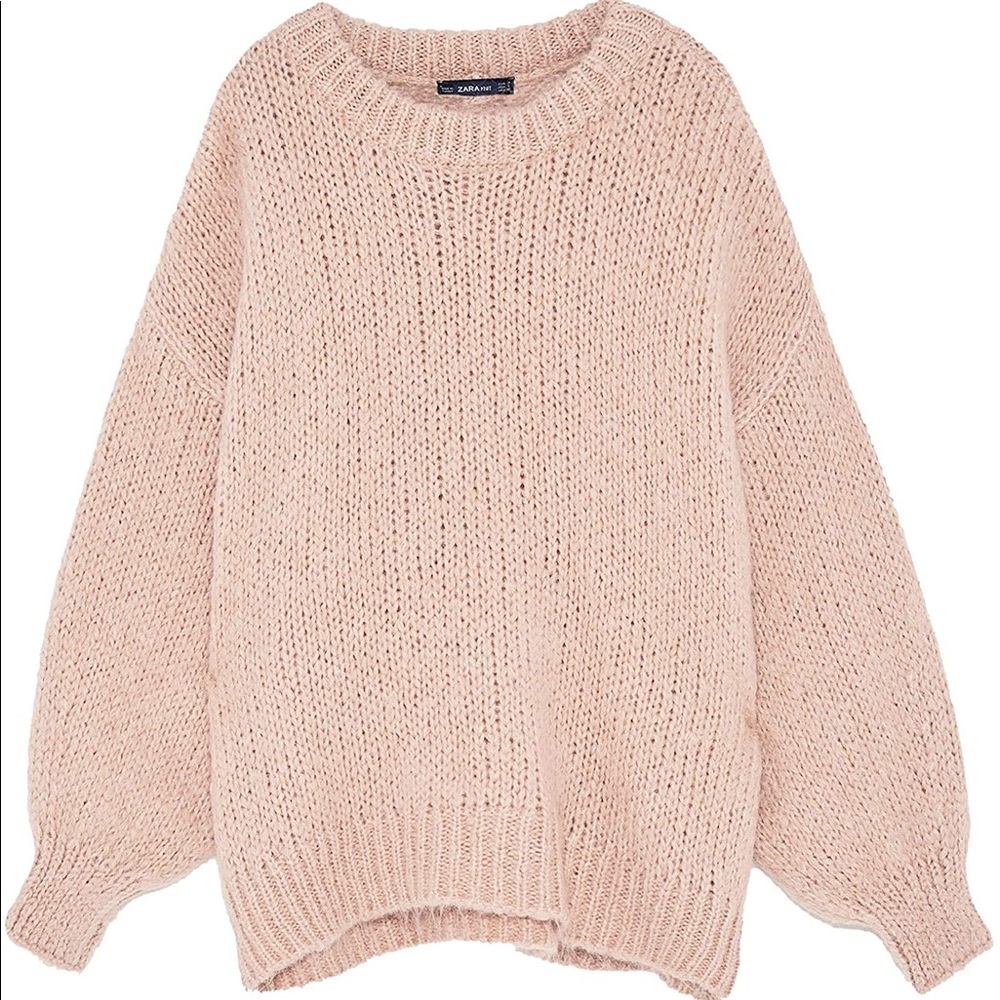 ZARA mohair blend puff sleeve sweater knit
